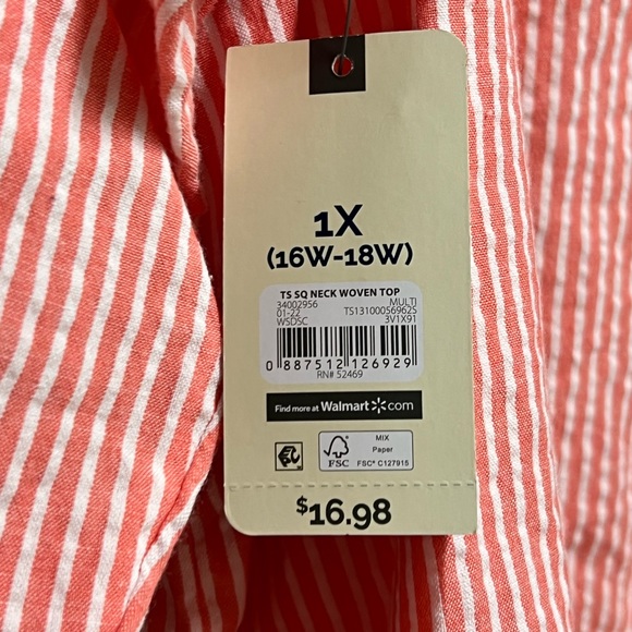 Terra Sky, Women’s Plus size Square Neck Top, summer blouse - Picture 7 of 9